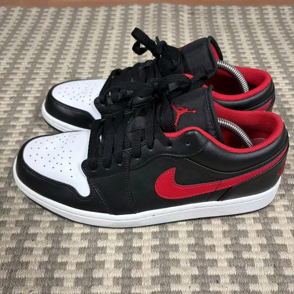 Nike Air‎ Jordan 1 Low Black Gym Red White Mens Size 10 Sneakers 553558-063